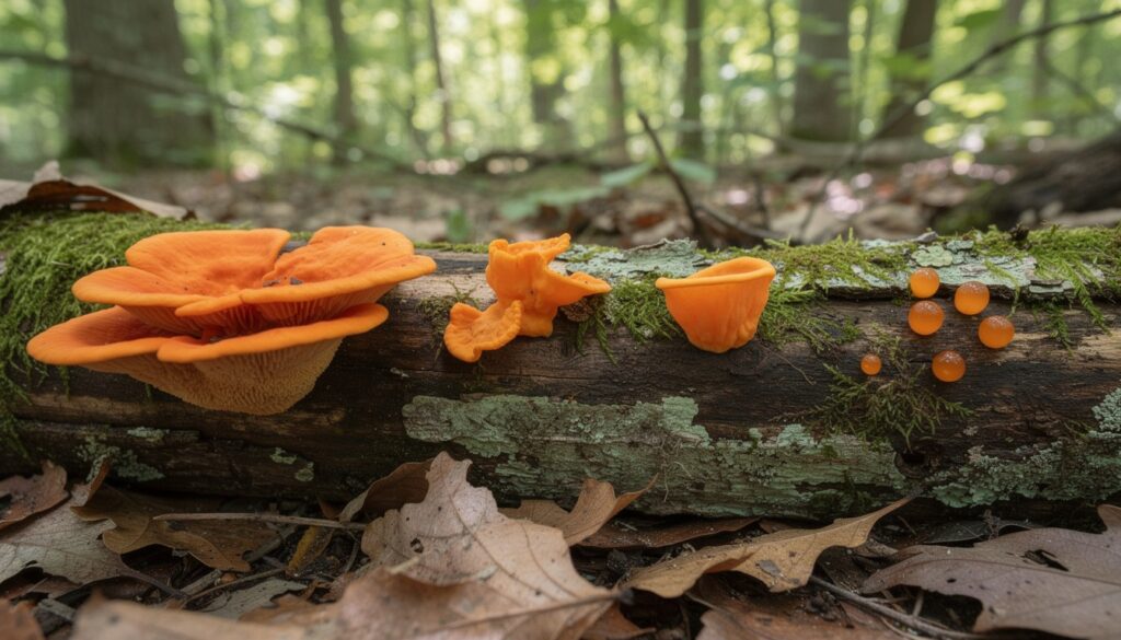 champignon-orange-sur-bois-mort
