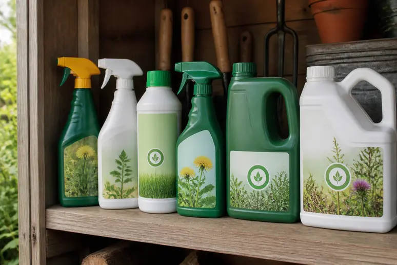 Présentation de différentes options de désherbant total sans glyphosate en 2026.