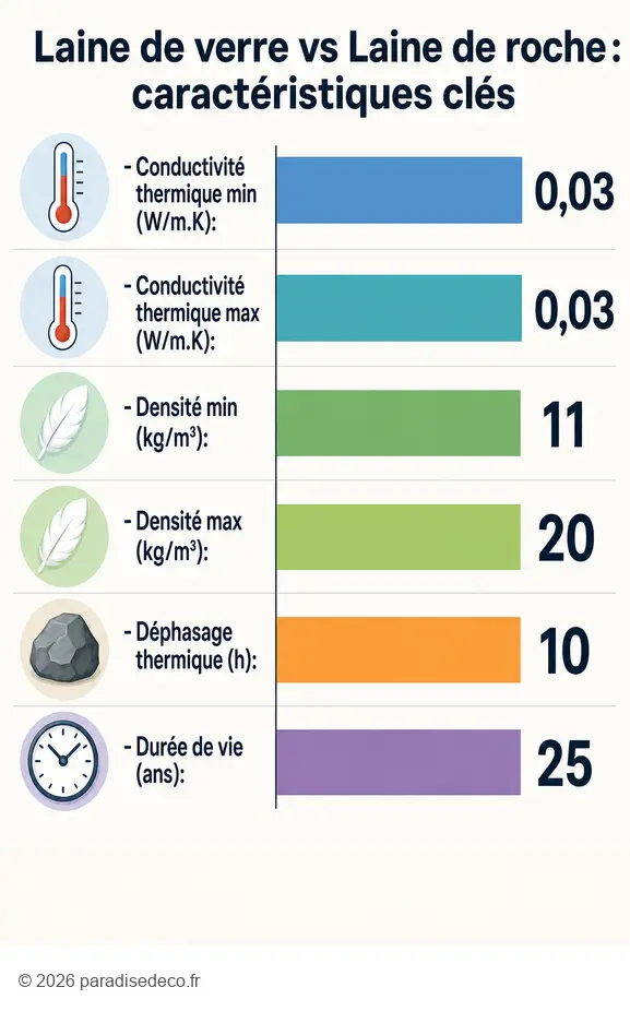 Comparatif des performances de la laine de verre et de la laine de roche pour l'isolation.